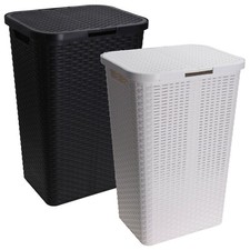 60L Large Plastic Rattan Style