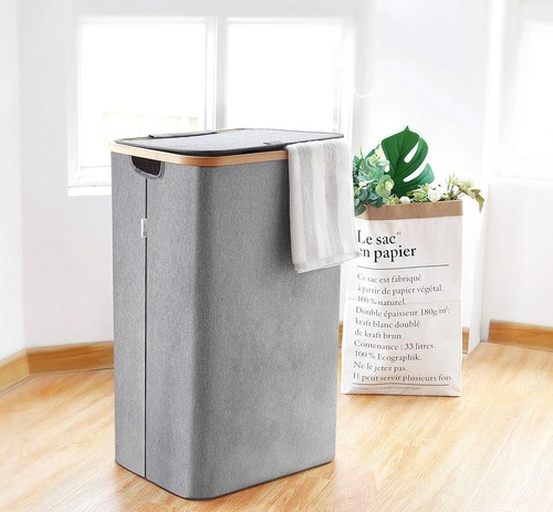 Grey 100l laundry basket - grey,