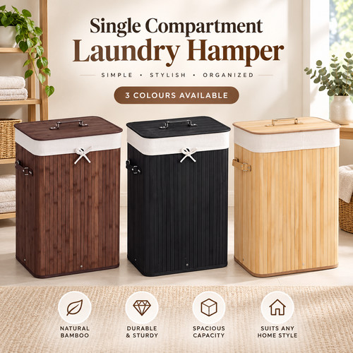 Large bamboo laundry - large, hamper