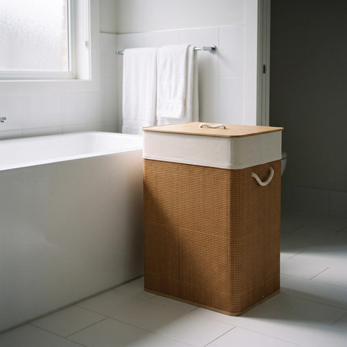 72l bamboo laundry hamper with - laundry,