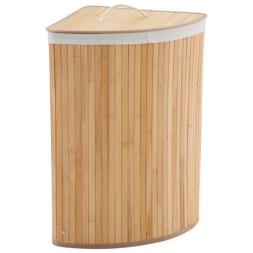 Bamboo laundry basket with - with, lid