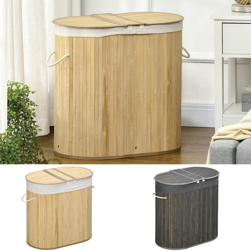 Bamboo laundry basket with lid - laundry,
