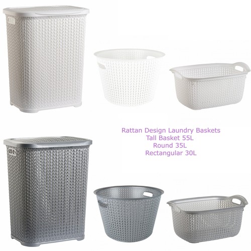 Plastic laundry basket - plastic,