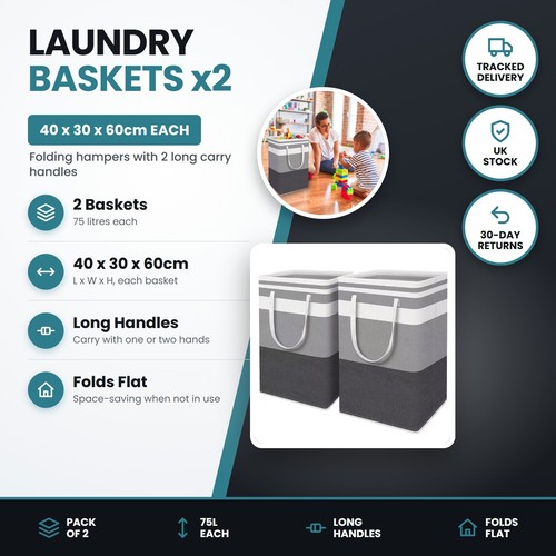 Pack laundry basket 75l - laundry,
