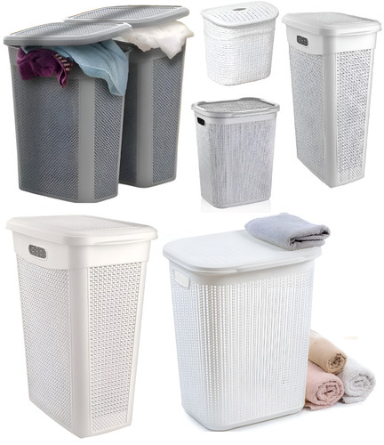 52l plastic slim lid bin - slim,
