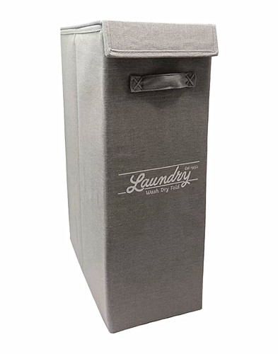 Grey fabric laundry hamper - grey, 50