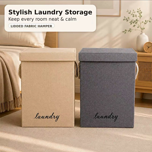 Large fabric laundry hamper - fabric,