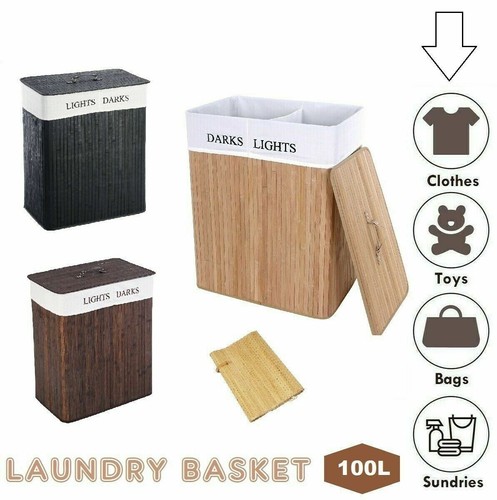 Laundry hamper bamboo basket - laundry,