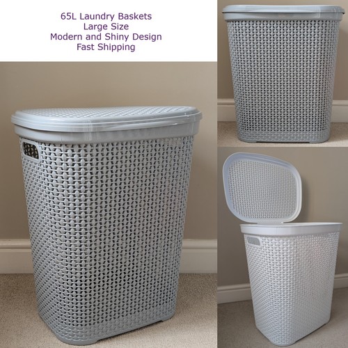 Large plastic laundry - laundry, basket