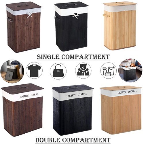 Laundry hamper bamboo basket - laundry,