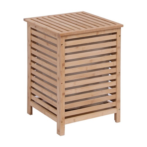 Bamboo laundry hamper with lid - laundry,