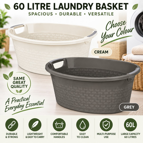 60l large laundry basket - large,