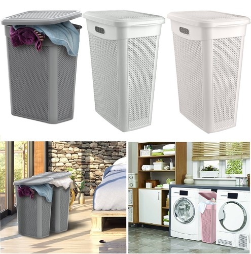 Plastic slim laundry basket - laundry,