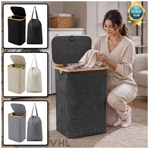 Bamboo laundry basket - bamboo, with