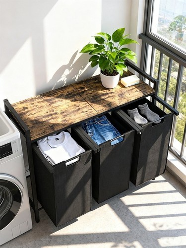 Compartment laundry hamper - 3,