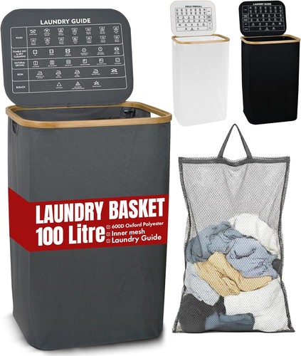 Laundry basket with - lid, 100l