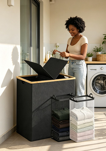Laundry hamper lid - +lid,, double