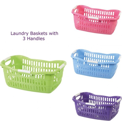 Plastic laundry basket hamper - plastic,