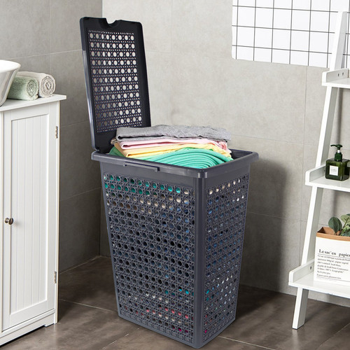Plastic laundry hamper 48l - laundry,